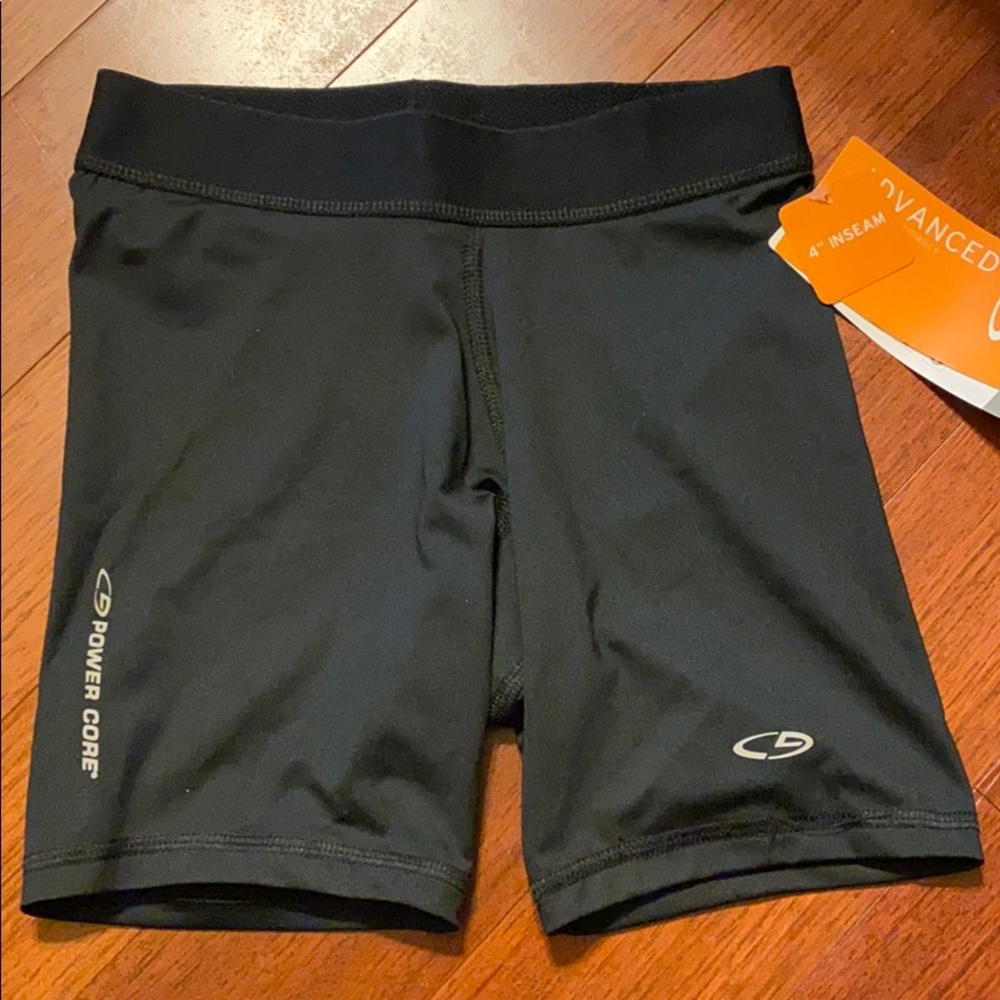 4” black compression shorts